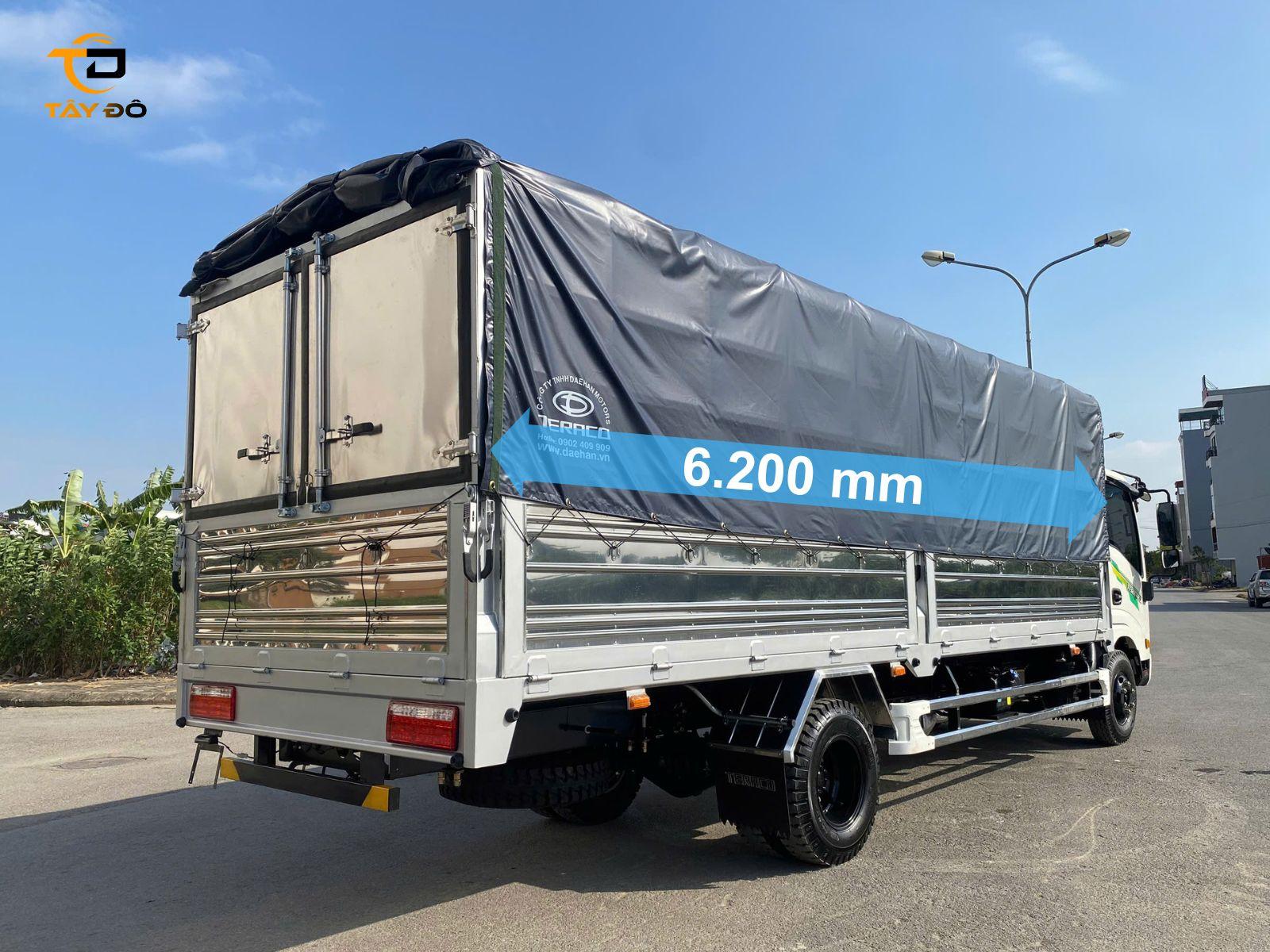 chiều dài lọt lòng xe tải tera 245sl thùng mui bạt